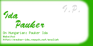 ida pauker business card